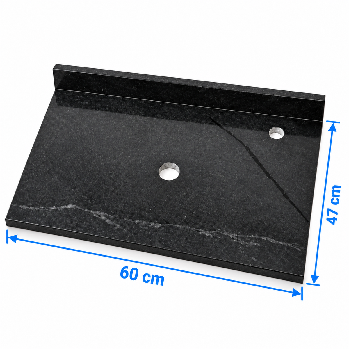Placa De Mármol Negra Para Lavamanos 60 X 47 Cm - medidas