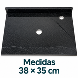 Placa De Mármol Negra Para Lavamanos 38 X 35 Cm - medidas