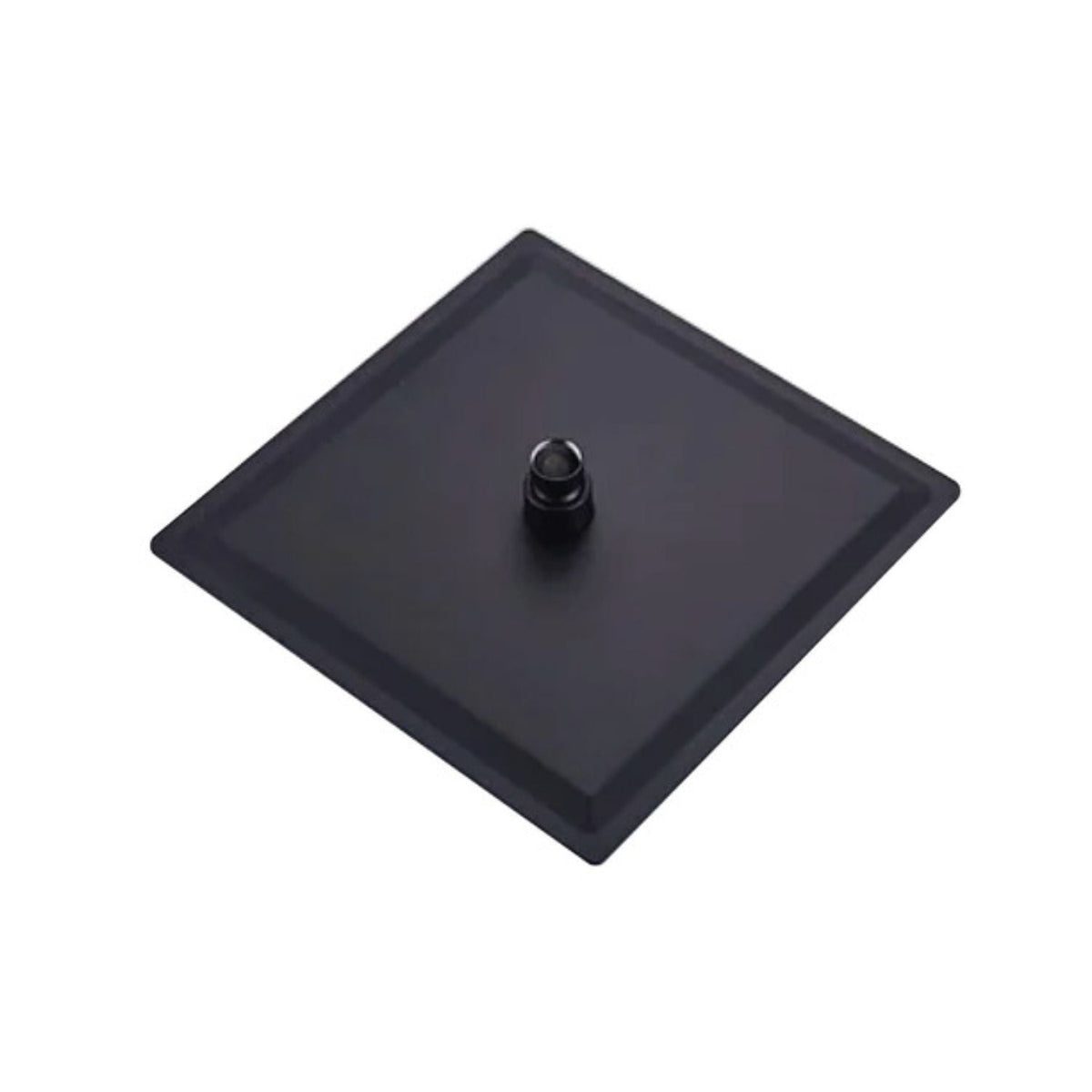 Ducha Sencilla Negra Cuadrada 20 cm con Tubo