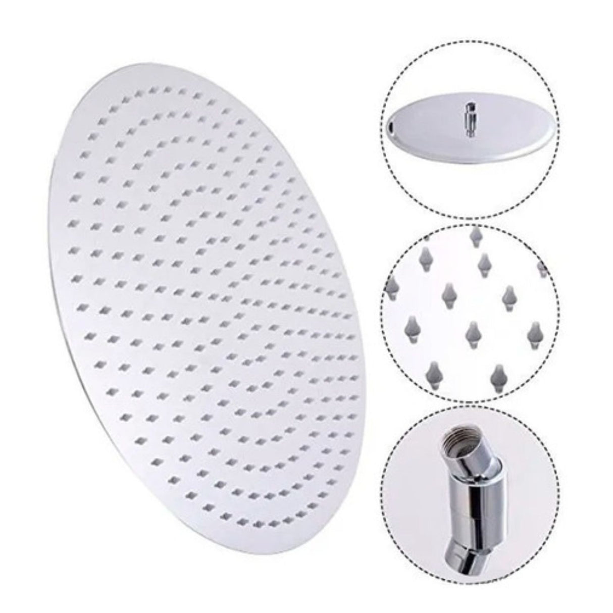 Regadera Acero Ultraplana 25 cms Redonda Alta Calidad Sin Tubo