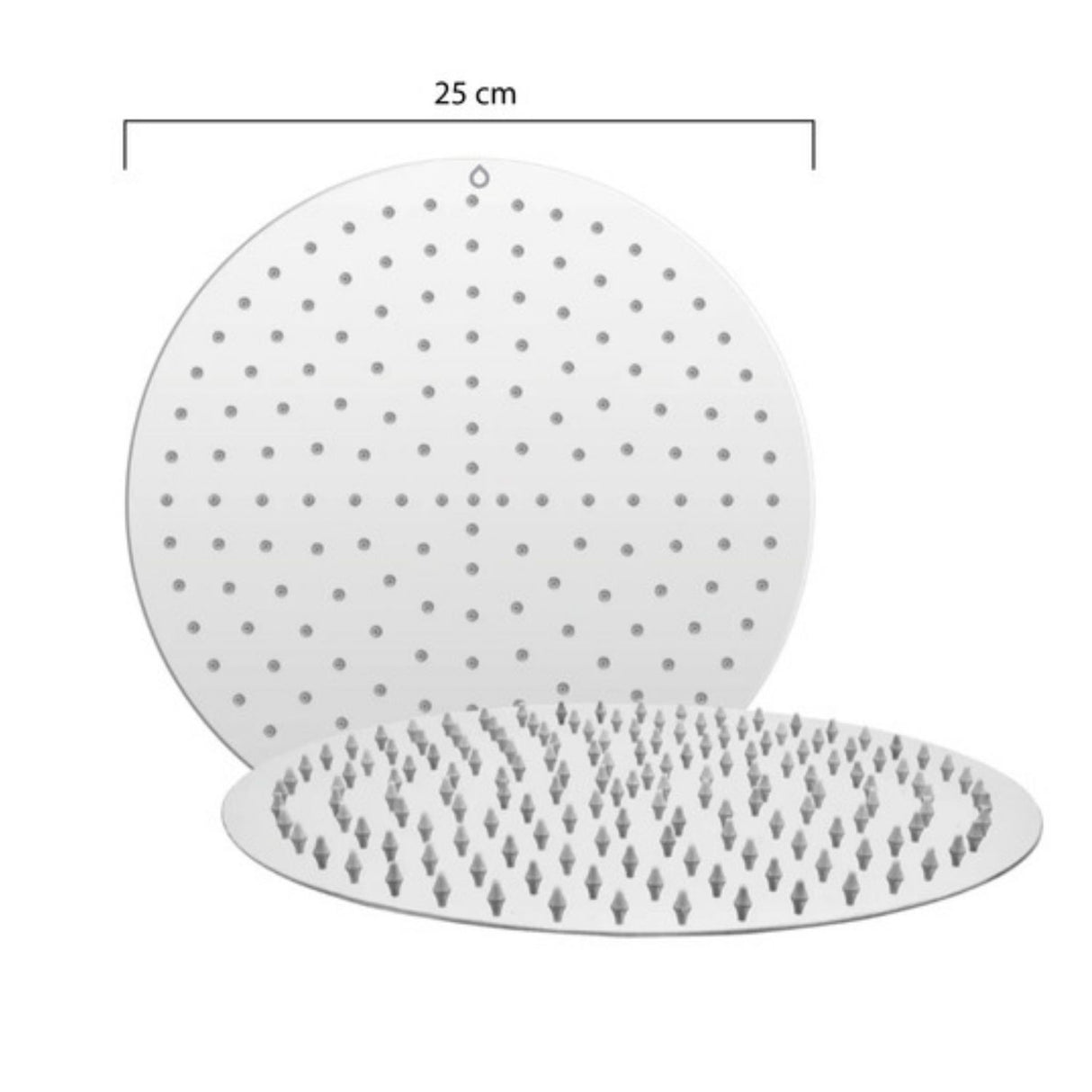 Regadera Acero Ultraplana 25 cms Redonda Alta Calidad Sin Tubo