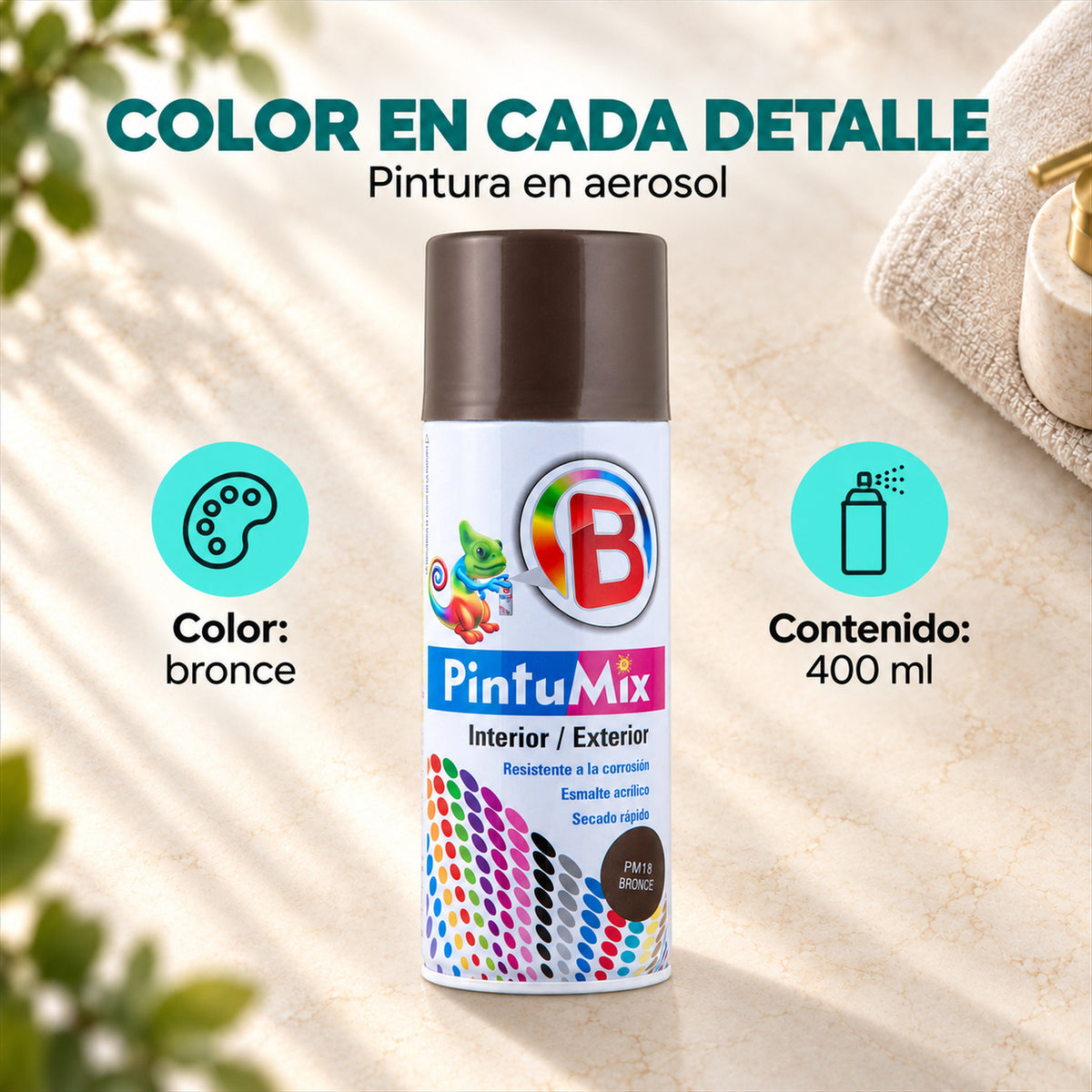 Pintura en Aerosol Bronce de 400 ml — características