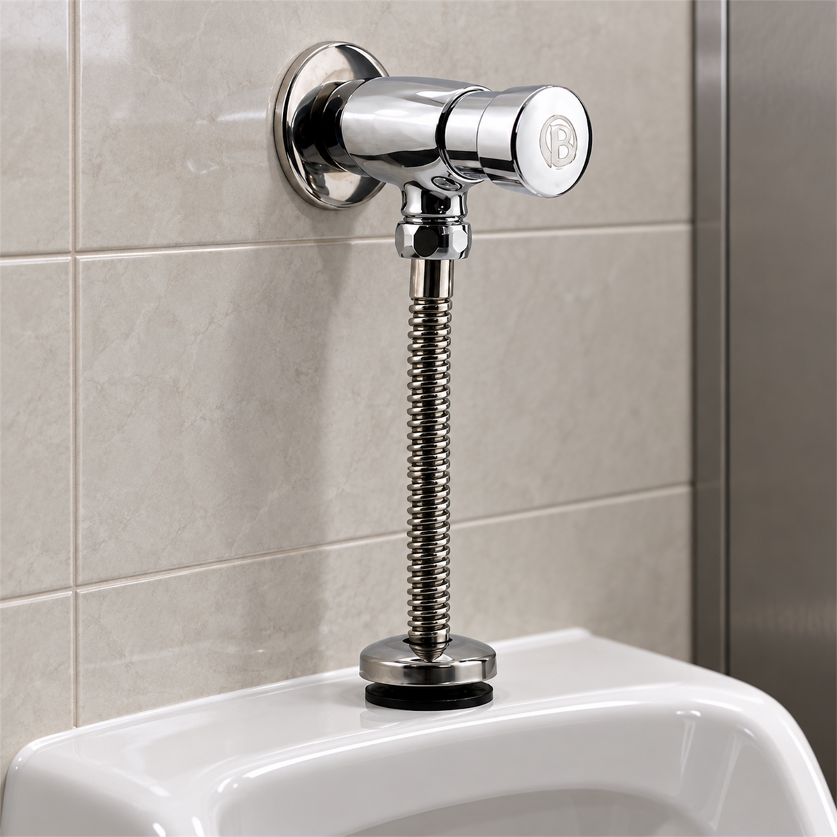 Llave Para Orinal En Bronce Y Zinc – Ambientación cercana realista