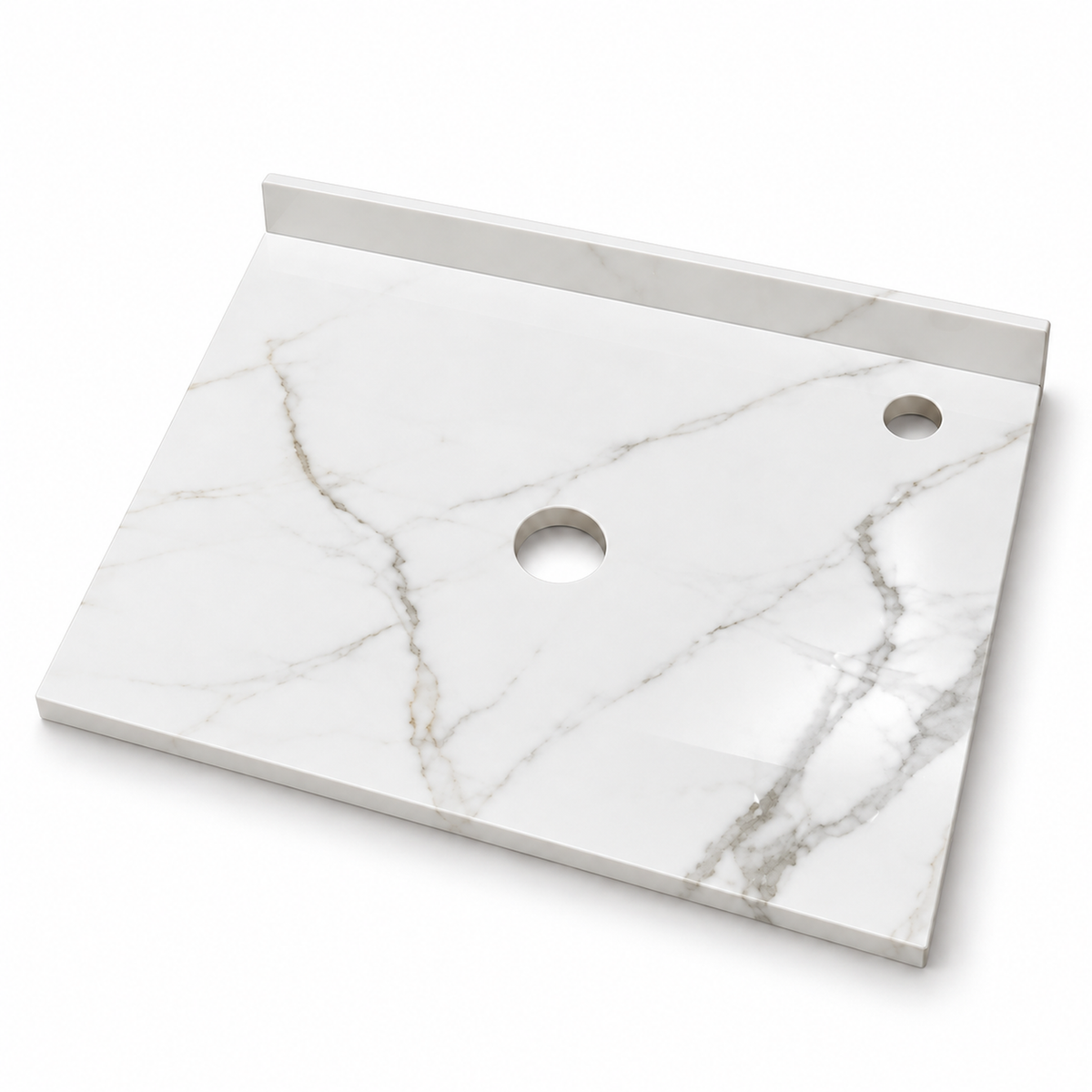 Placa Sinterizada Blanca Para Lavamanos 50 X 40 Cm - fondo blanco