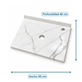 Placa Sinterizada Blanca Para Lavamanos 50 X 40 Cm - medidas