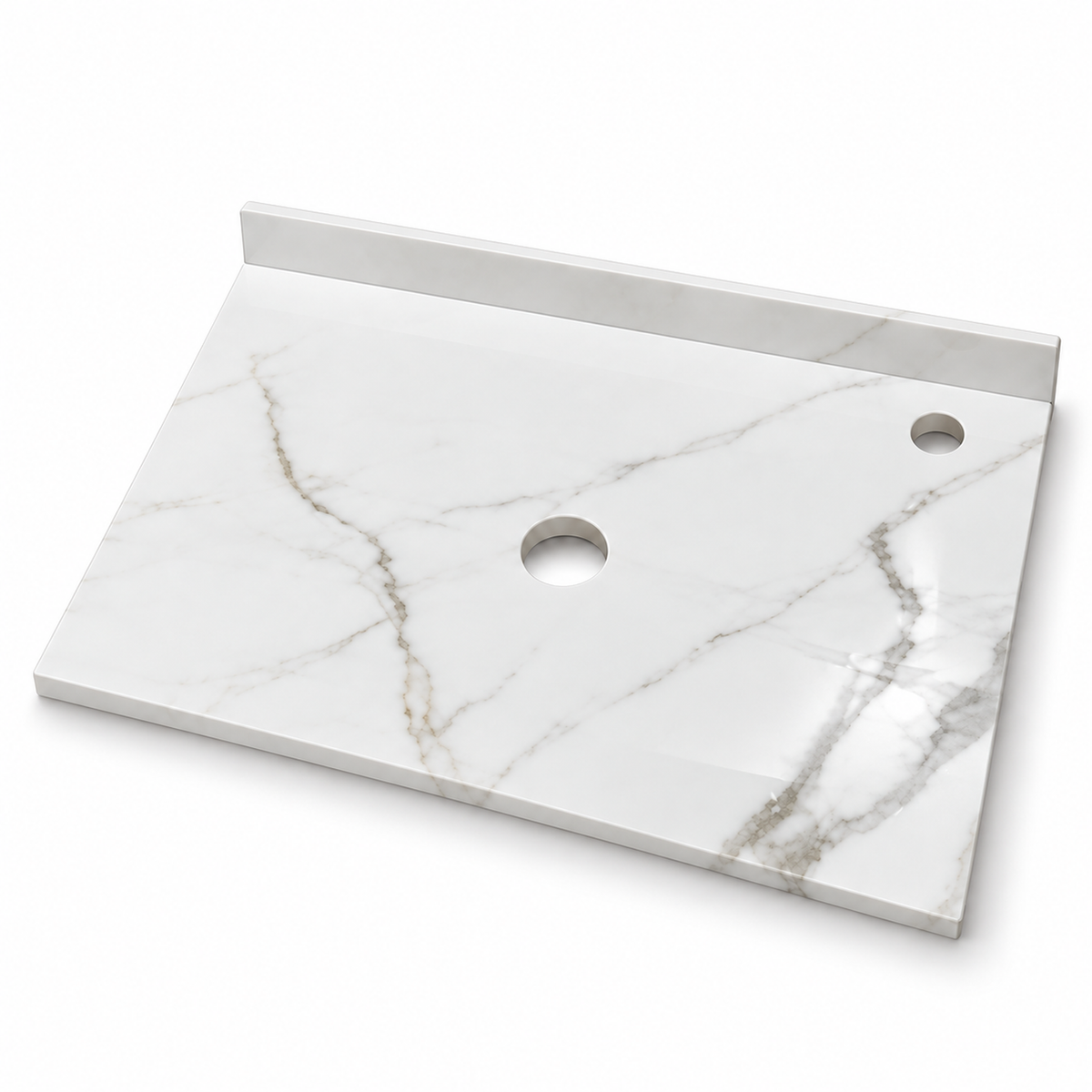 Placa Sinterizada Blanca Para Lavamanos 70 X 47 Cm - fondo blanco