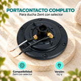 Portacontacto completo para ducha Zent con selector 110 V — compatibilidad y voltaje