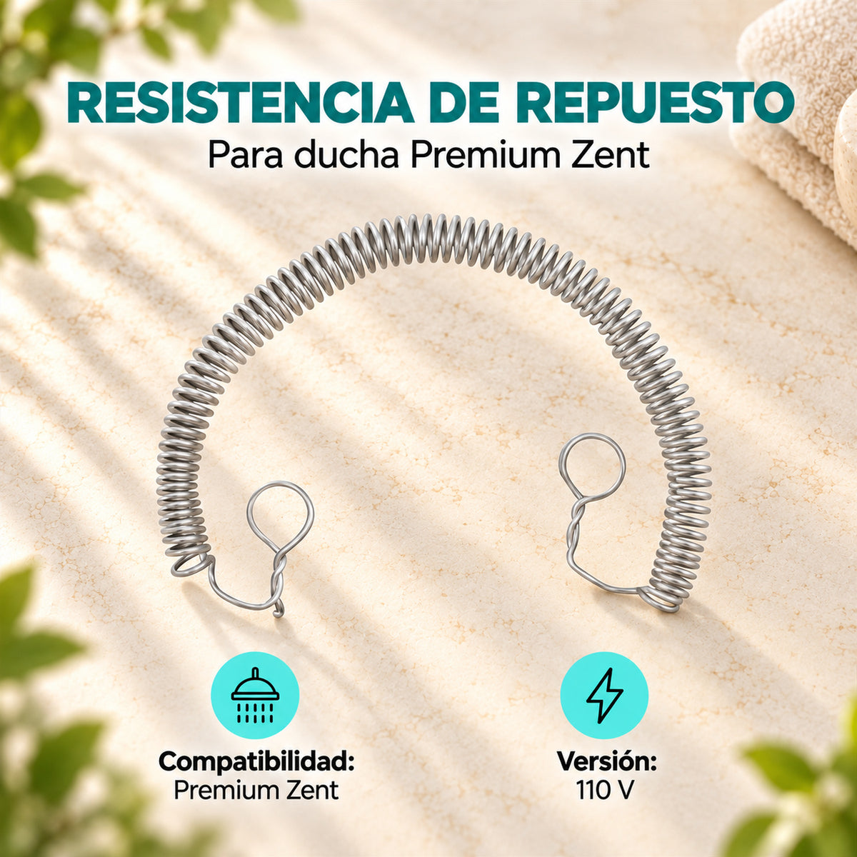 Resistencia para ducha Premium Zent 110 V — compatibilidad y voltaje