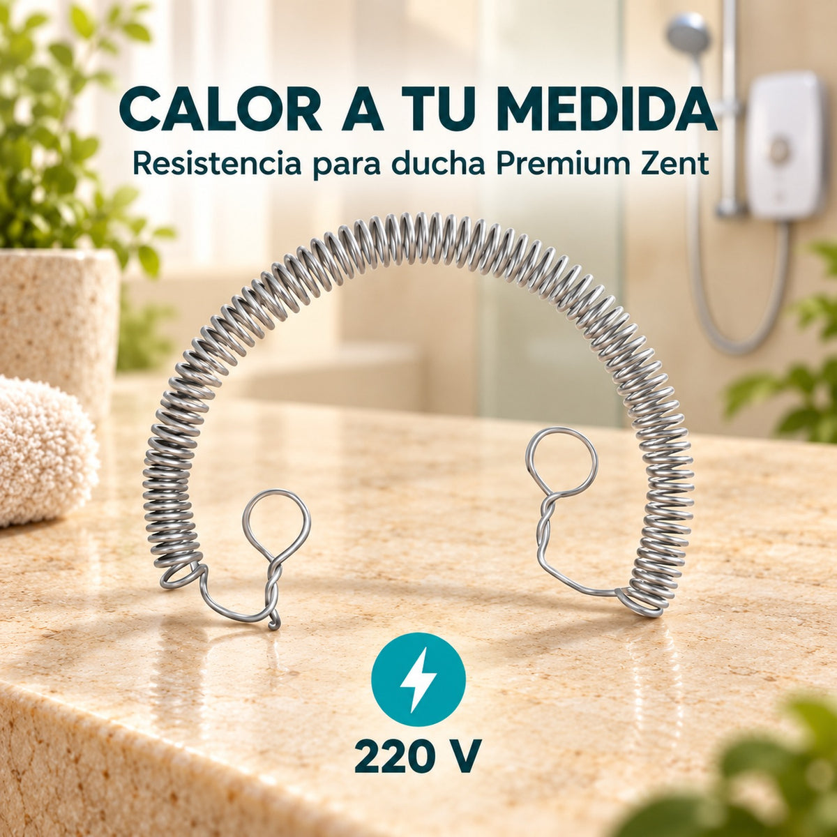 Resistencia Para Ducha Premium Zent 220 V y características