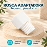 Rosca adaptadora blanca para ducha · 03 caracteristicas