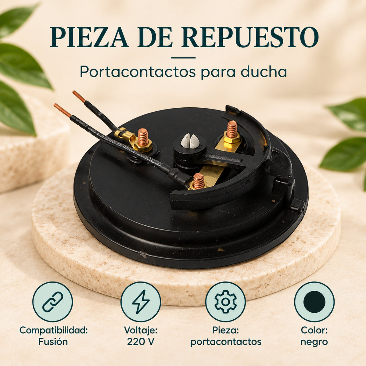 Portacontactos Completo para Ducha Fusión 220 V - información del producto 2