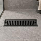 Rejilla lineal ranurada negra 30 x 10 cm — ambientacion