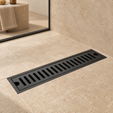 Rejilla Lineal Ranurada Negra Para Piso 40 x 10 cm — ambientacion