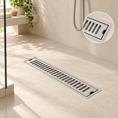Rejilla Lineal Ranurada Satinada Para Piso 40 x 10 cm