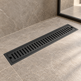 Rejilla Lineal Ranurada Negra Para Piso 60 x 10 cm — ambientacion