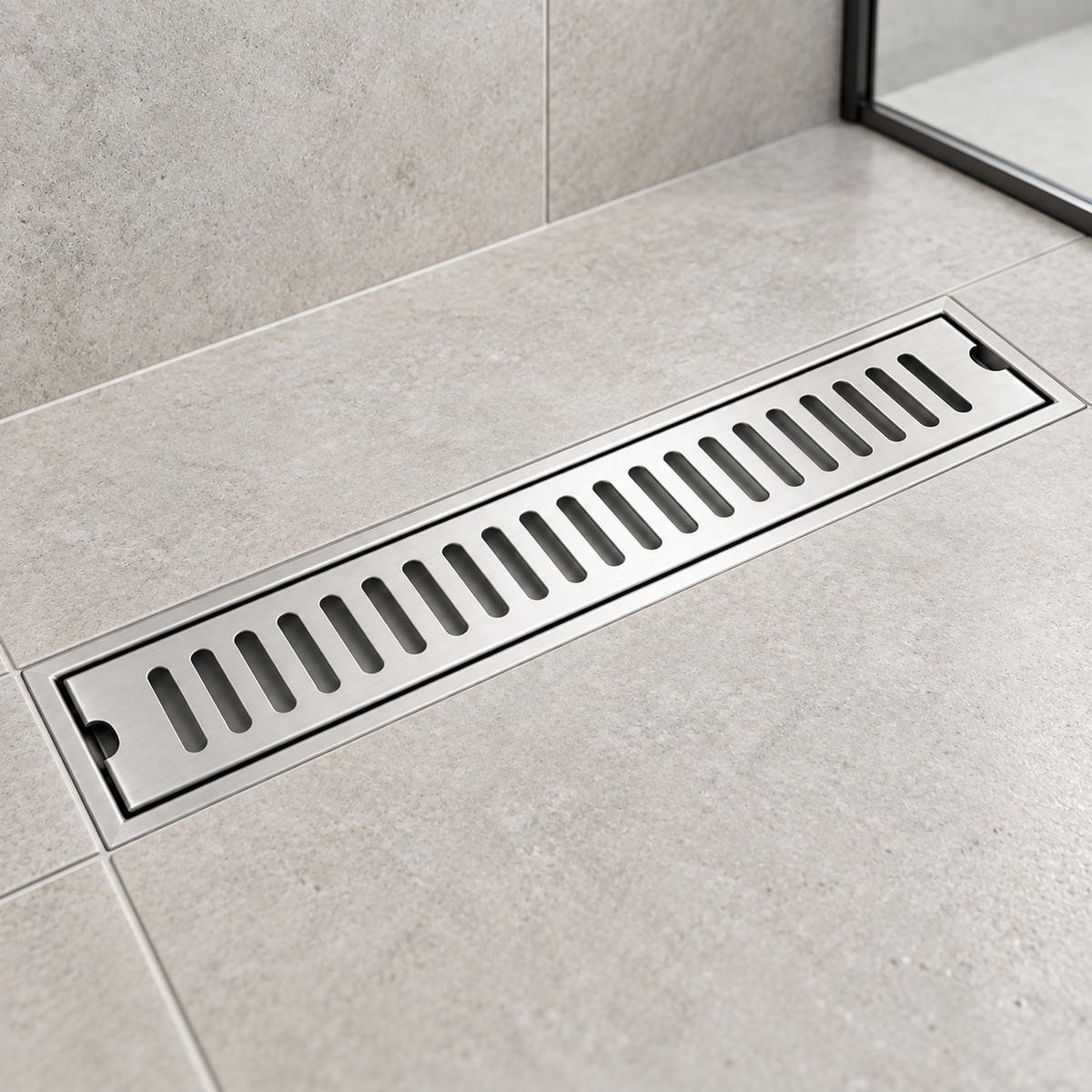 Rejilla Lineal Ranurada Satinada Para Piso 60 x 10 cm — ambientacion