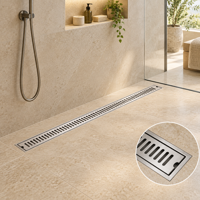 Rejilla Lineal Ranurada Satinada Para Piso 80 x 10 cm — portada
