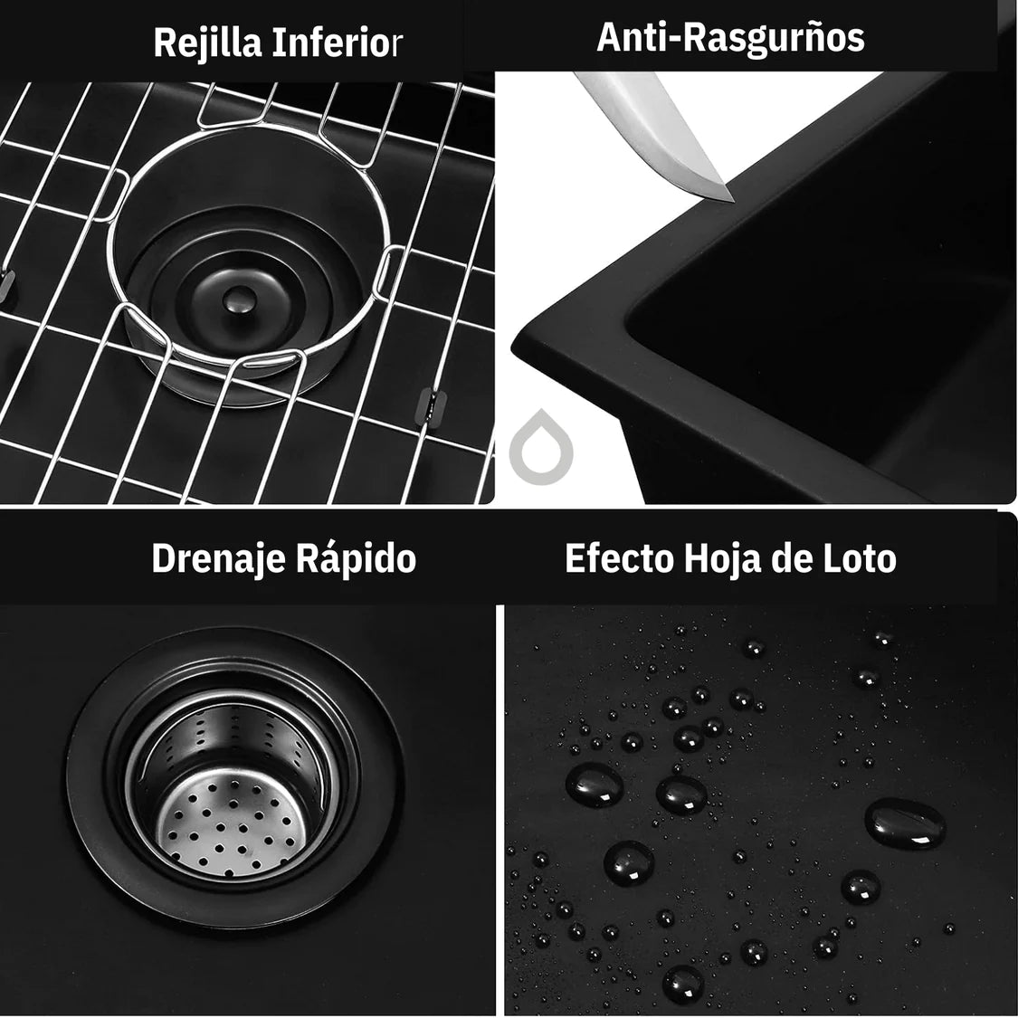 Lavaplatos De Lujo Doble Poceta En Acero Inoxidable SUS 304 - 78x45x21 cm - Instalación Bajo y Sobre Mesón - Incluye Canastillas y Sifón