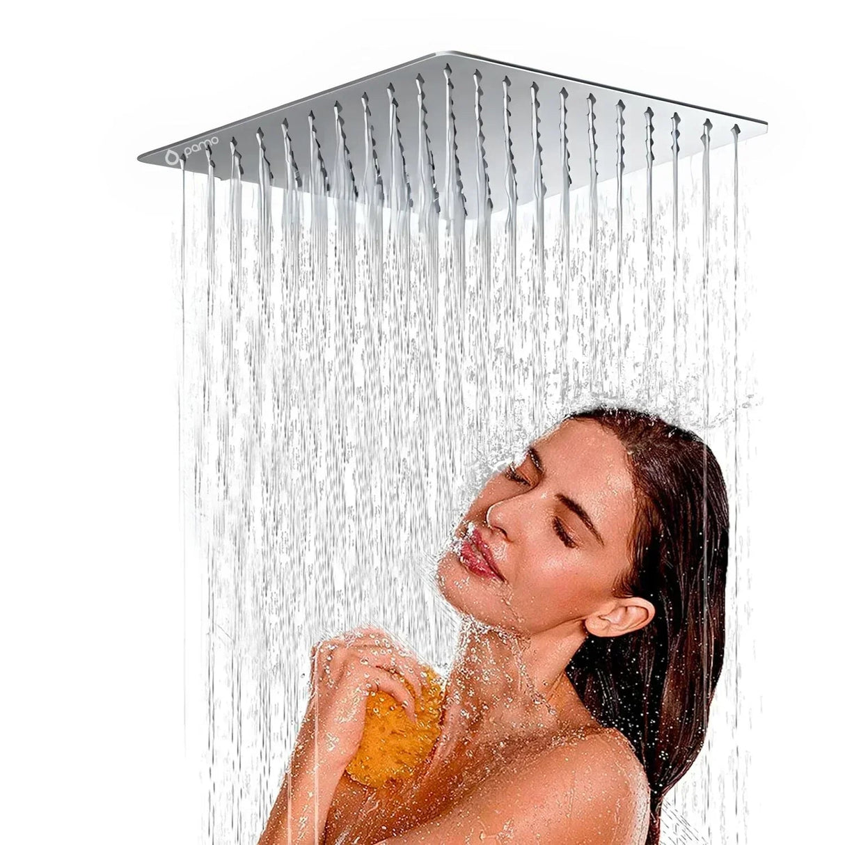 Regadera para ducha cuadrada en acabado cromado