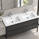 Lavamanos Integrado Doble De Porcelana Blanco 121 X 46 X 17 cm — ambientación
