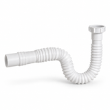 Sifón Flexible Blanco Eco Para Lavamanos - fondo blanco