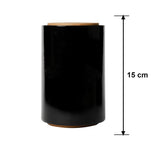 Película Stretch Negra 15 cm · 18 micras · medidas