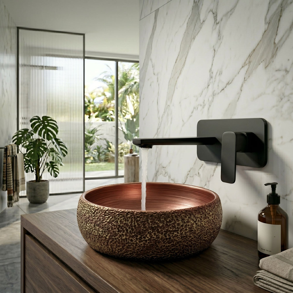 Lavamanos Sobreponer Terracota 40 x 40 x 15.5 cm | Diseño Moderno Elegante para Baño