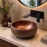 Lavamanos Sobreponer Terracota 40 x 40 x 15.5 cm | Diseño Moderno Elegante para Baño