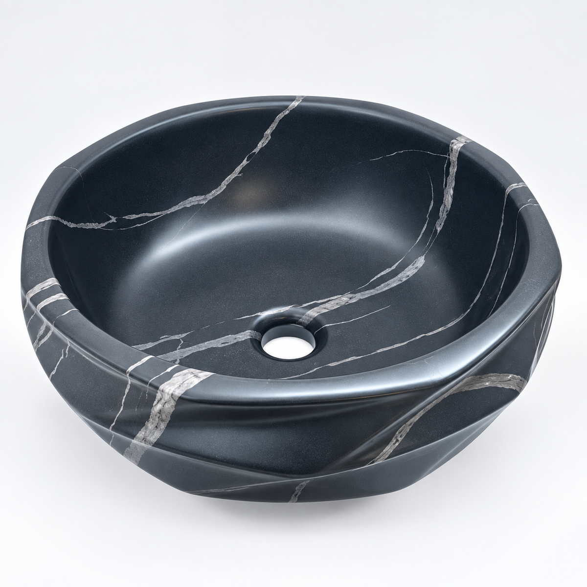 Lavamanos De Sobreponer Cosmos Negro Con Vetas 40 X 40 X 15 cm — producto