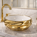 Lavamanos Cosmos Blanco-Oro 40*40*15
