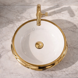 Lavamanos Cosmos Blanco-Oro 40*40*15