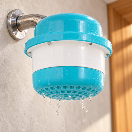 Ducha Eléctrica Victory Blanca y Azul 110 V Sin Miniducha, 16 cm
