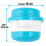 Medidas verificadas de Ducha Eléctrica Victory Blanca y Azul 110 V Sin Miniducha, 16 cm