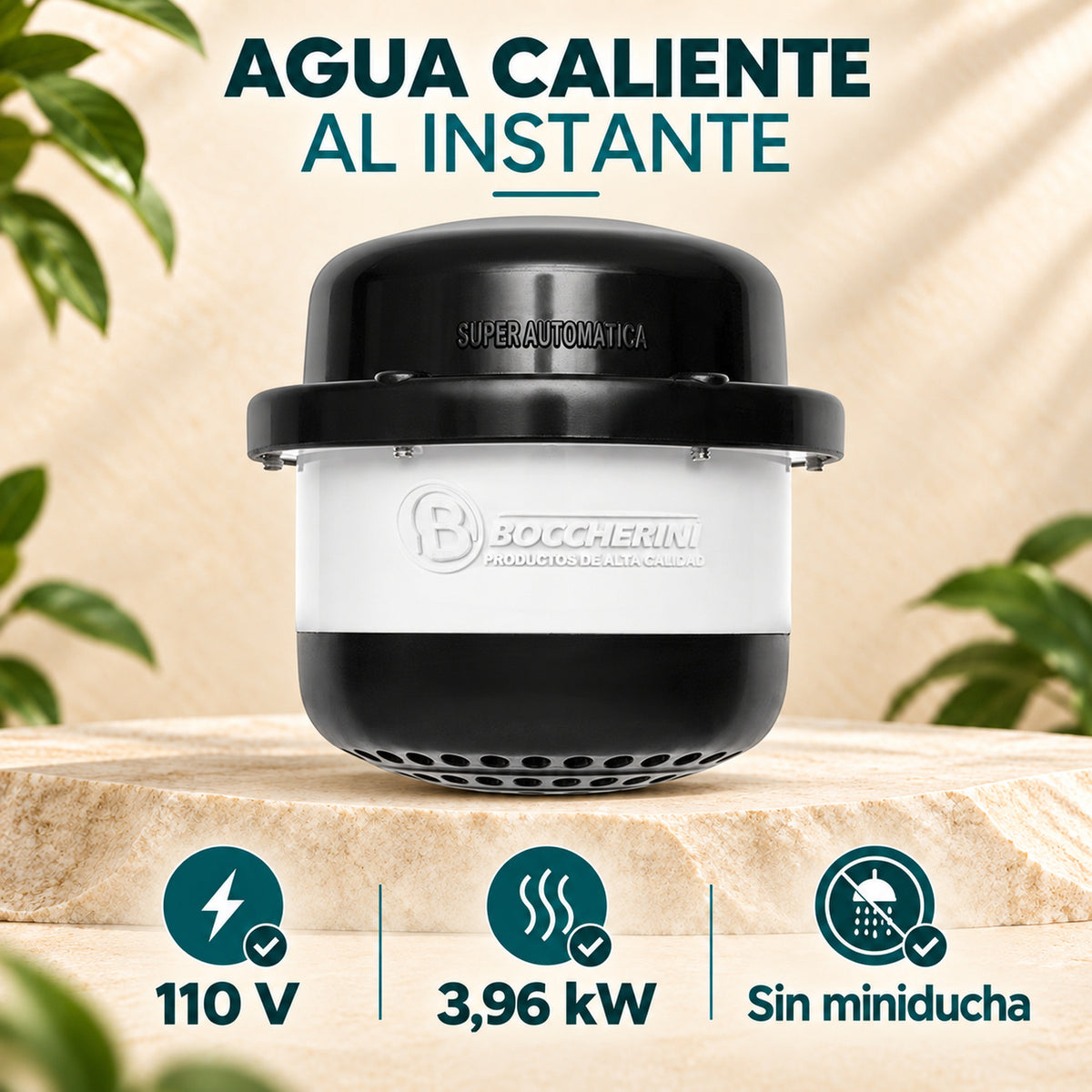 Características de Ducha Eléctrica Victory Blanca y Negra 110 V Sin Miniducha, 16 cm