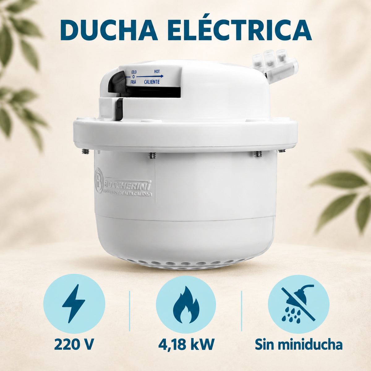 Ducha Eléctrica Fusion Blanca Sin Miniducha 220 V, 16 cm imagen 5