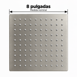 Medida nominal de regadera cuadrada satinada de 8 pulgadas