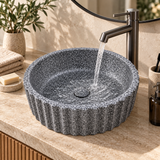 Lavamanos De Sobreponer Stone Humo 36 X 36 X 12 cm — ambientado en uso