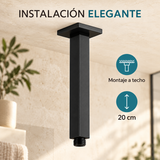Tubo De Extensión A Techo Para Ducha Negro De 20 Cm: detalle comercial