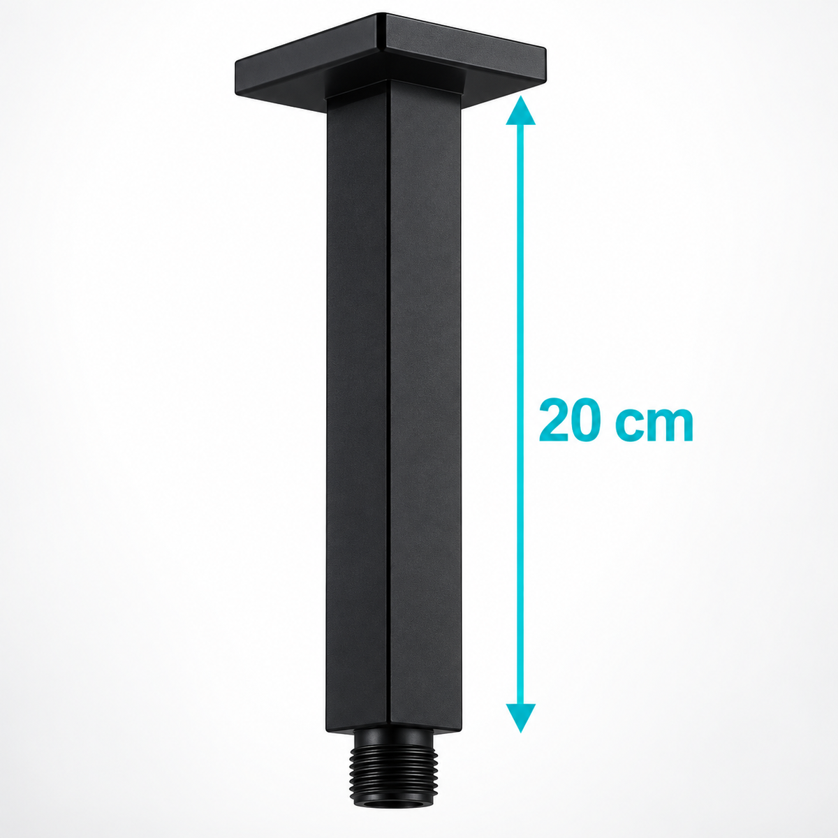 Tubo De Extensión A Techo Para Ducha Negro De 20 Cm: medida de 20 cm