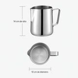 Medidas de jarra: 14 cm de alto y 10 cm de diámetro