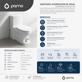 Sanitario Ecológico 1.5 LPD con Descarga al Pie – Ahorro de Agua 83%