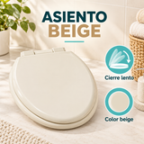 Tapa Asiento Beige De Cierre Lento Para Sanitario — detalle