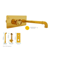 Grifería Lavamanos Monocontrol de Pared Industry Gold