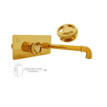 Grifería Lavamanos Monocontrol de Pared Industry Gold