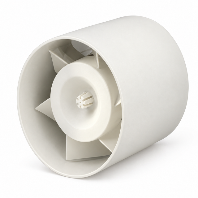 Extractor axial TUBO 100 de tecnopolímero blanco para ducto de 4 pulgadas - vista principal