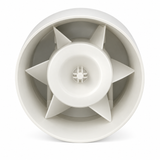 Vista interior del extractor axial TUBO 120 de tecnopolímero blanco