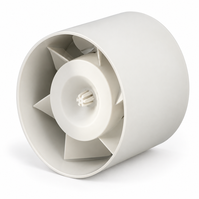 Extractor axial TUBO 120 de tecnopolímero blanco para ducto de 5 pulgadas - vista principal