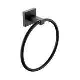 Toallero Redondo Negro para Baño Metálico de Pared | Porta Toalla de Mano Moderno con Base Cuadrada