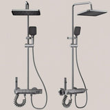 Torre de Ducha Tipo Piano Gris Cobalto Mate con Teleducha y Cabezal – Columna de Ducha Moderna Monocomando