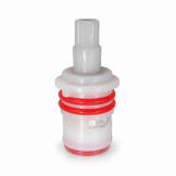 Vástago izquierdo para grifería con dos anillos rojos
